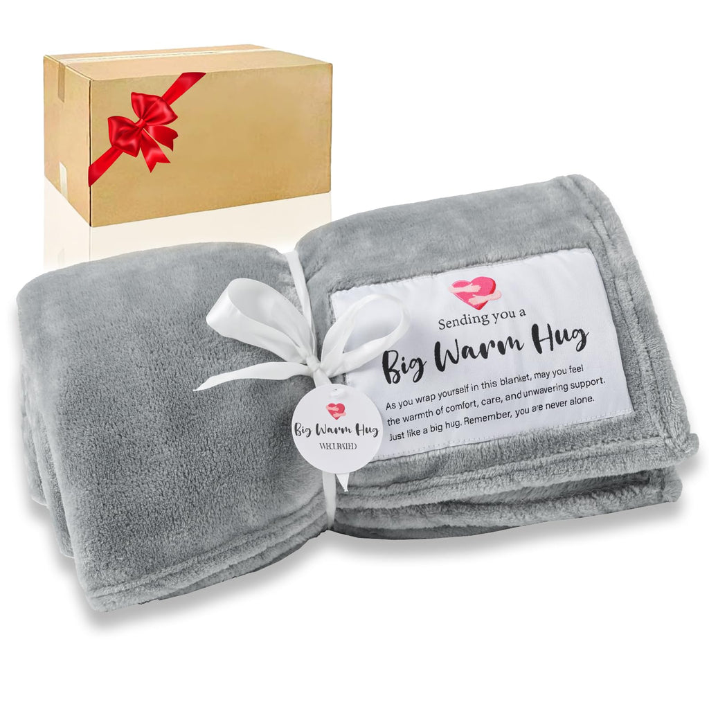 WECURATED Get Well Healing Blanket, Gray, 50"x65"