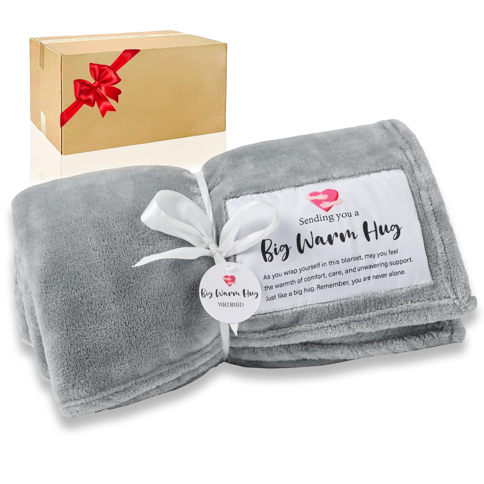 WECURATED Get Well Healing Blanket, Gray, 50"x65"