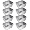 Zubebe 8 Pcs Hotel Pans Stainless Steel Steam Table Pan 1/2 Half Size 6 Inch Restaurant Steam Table Pan Deep Metal Food Tray Commercial Food Pans for Restaurant Party Buffet Catering