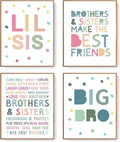 LARTSFRO Wall Art Decor - Brother and Sister Make The Best Friends | Inspirational Nursery Posters, 10x8 Inch Set of 4 (Unframed)