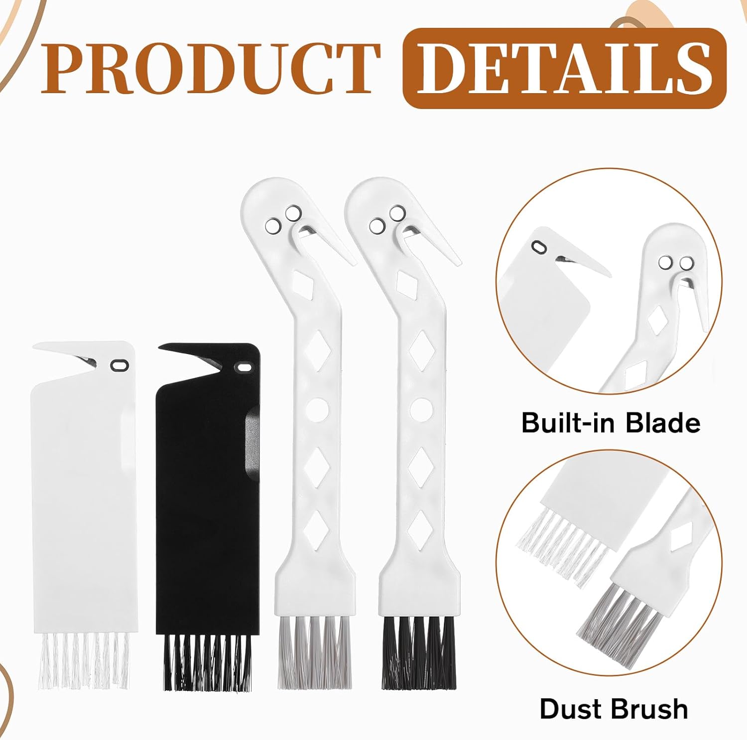 Skiennix Handheld Vacuum Cleaner Brush - 2-in-1 Universal Dust & Roller Tool for Robot Cleaning | 4 PCS Set