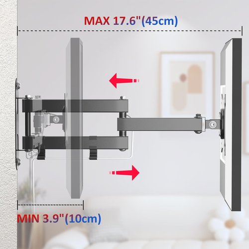ITSHOM Wall Mount Compatible with Echo Show 15 (1st, 2nd Gen)/21, Rotate 360 Degrees, Tilt Up Down, Swivel Side to Side, Extend up to 17" from Wall(Black)