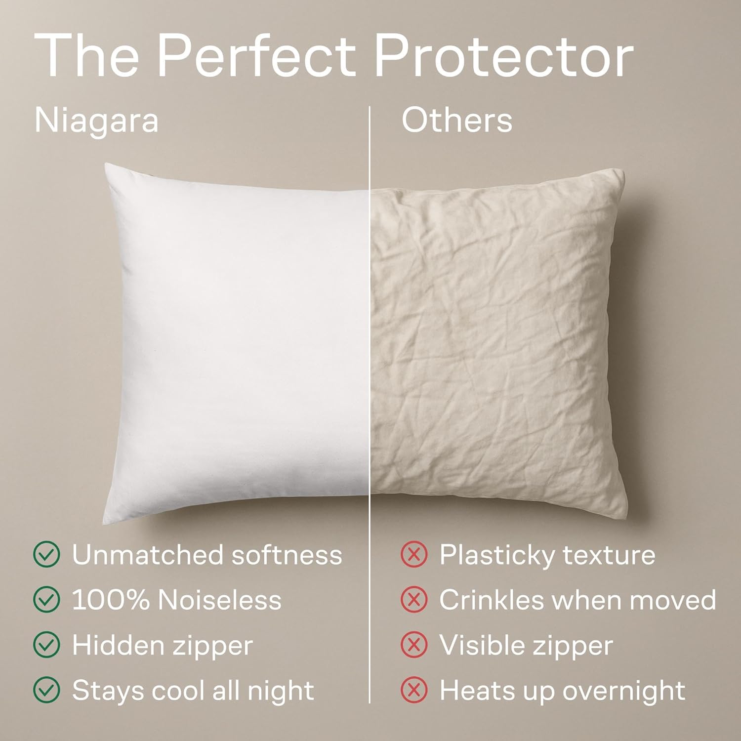 Ultra Soft Pillow Protectors - King Size Zippered Set of 4 | 100% Stain, Dust & Dirt Protection - Machine Washable (White)