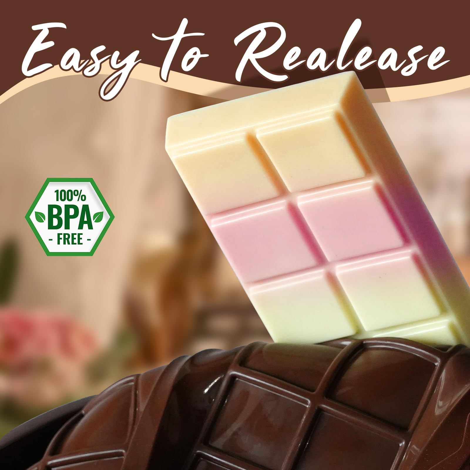 HKNMTT Chocolate Bar Mold Silicone 2PCS, Large Stuffed Dubai Pistachio Deep Bar Moulds Kit 0.85 Inch Thick Big, Ideal for Homemade Making Candy Bar Bpa Free DIY
