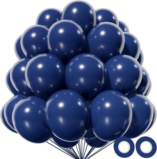 KAWKALSH 12-Inch Navy Blue Balloon Pack - 110 Thickened Latex Helium Balloons for Parties & Events