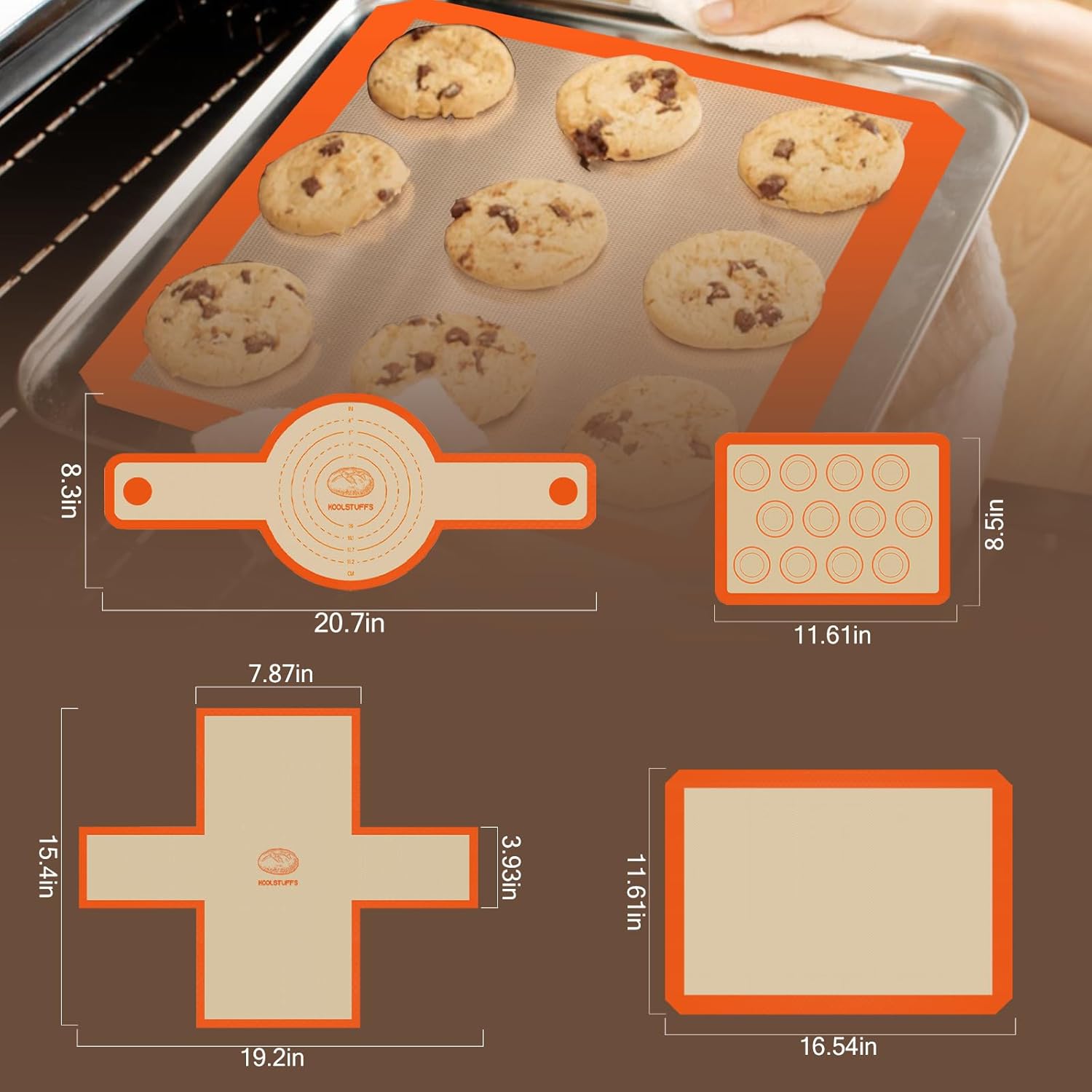 Silicone Baking Mat Set - Non-Stick, Food Safe Reusable Mats for Cookies & Bread | Perfect for Oven Use