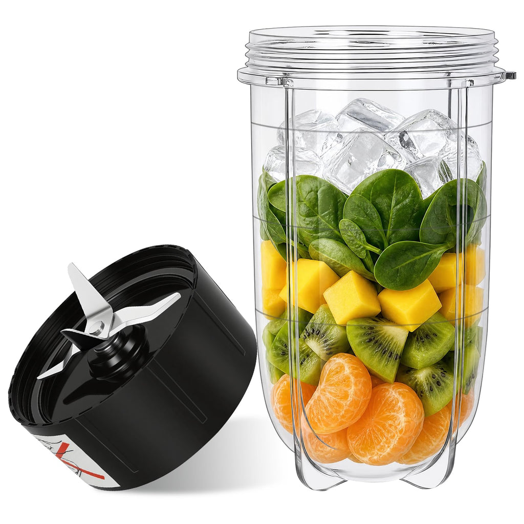 Replacement Cross Blade + 16oz Cup Set for Magic Bullet, Replacement Parts compatible with 250 W Magic Bullet MB1001 Blender