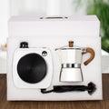 DITOSH 7-in-1 Moka Pot Espresso Set with Electric Stove 3 Cup Aluminum Stovetop Coffee Maker Percolator Italian Classic Mocha Coffee Machine with Hand Grinder Sealing Canister Spoon Portable Camping