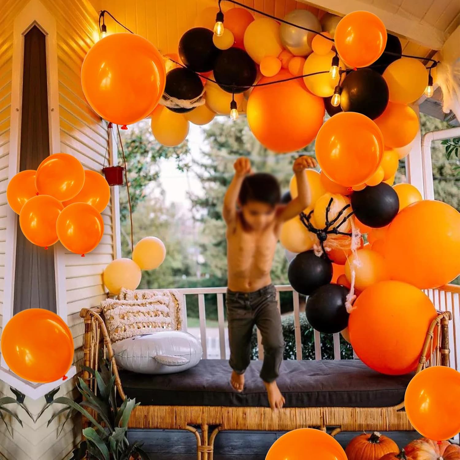 Orange Latex Balloons by [Brand Name] - 110pcs 12-Inch Balloons for Birthday Parties & Baby Showers