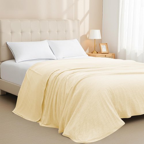 HYLEORY Cooling Blankets for Hot Sleepers, Cool Summer Blanket Keep Body Cool for Night Sweats Double Sided Lightweight Breathable Blanket for Bed Couch Sofa, Twin (60"x80"), Beige