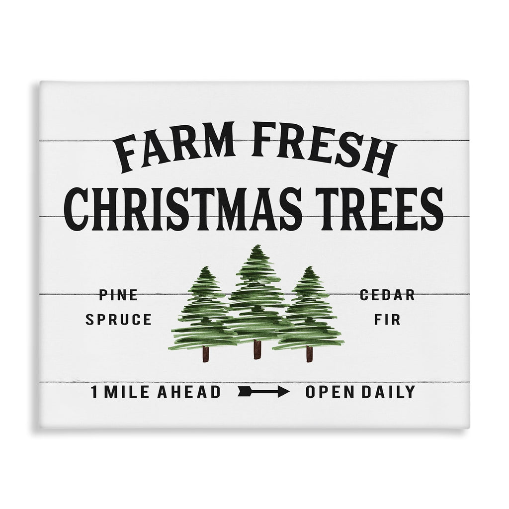Stupell Industries 'White Farmhouse Christmas Tree Sign'| Canvas Art