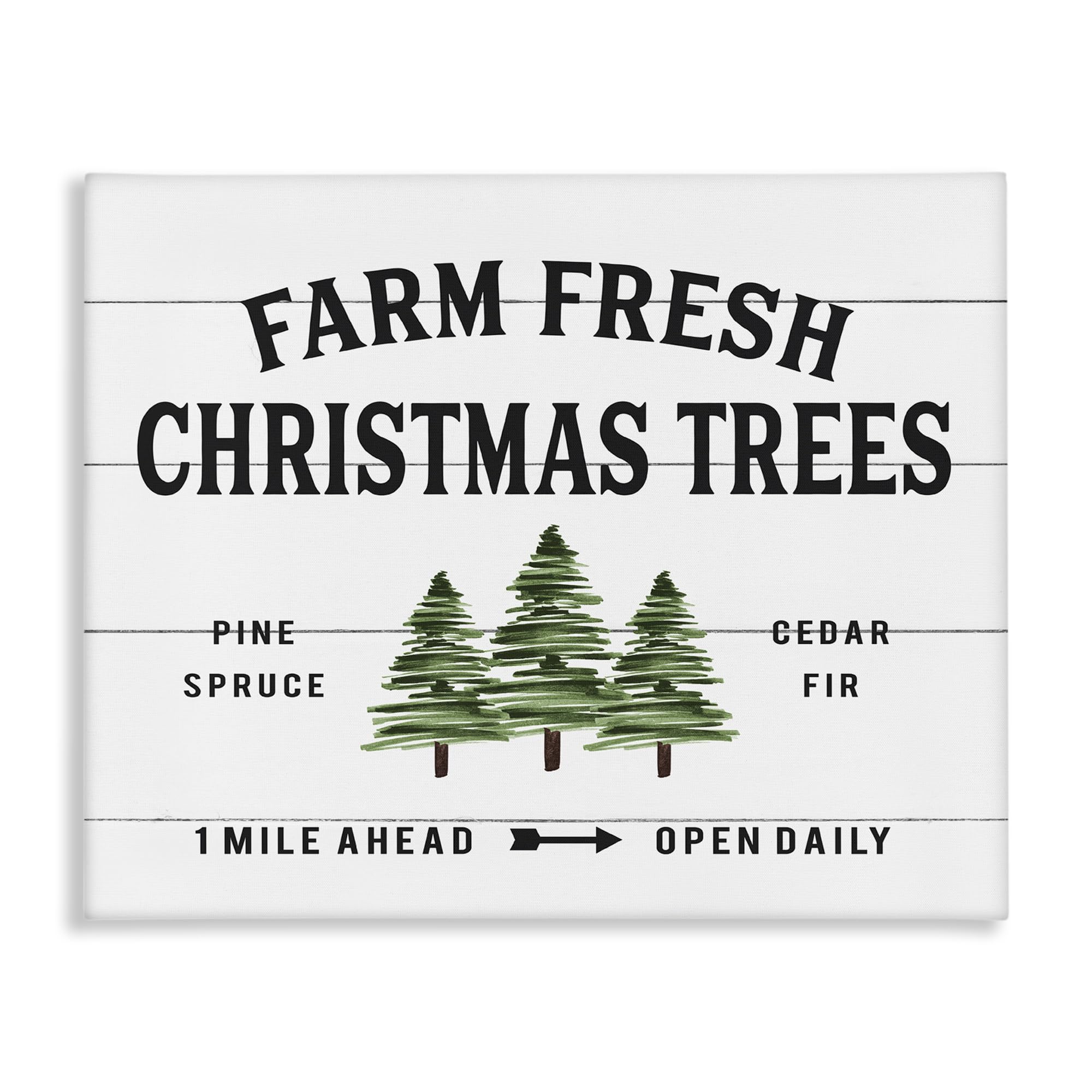 Stupell Industries 'White Farmhouse Christmas Tree Sign'| Canvas Art