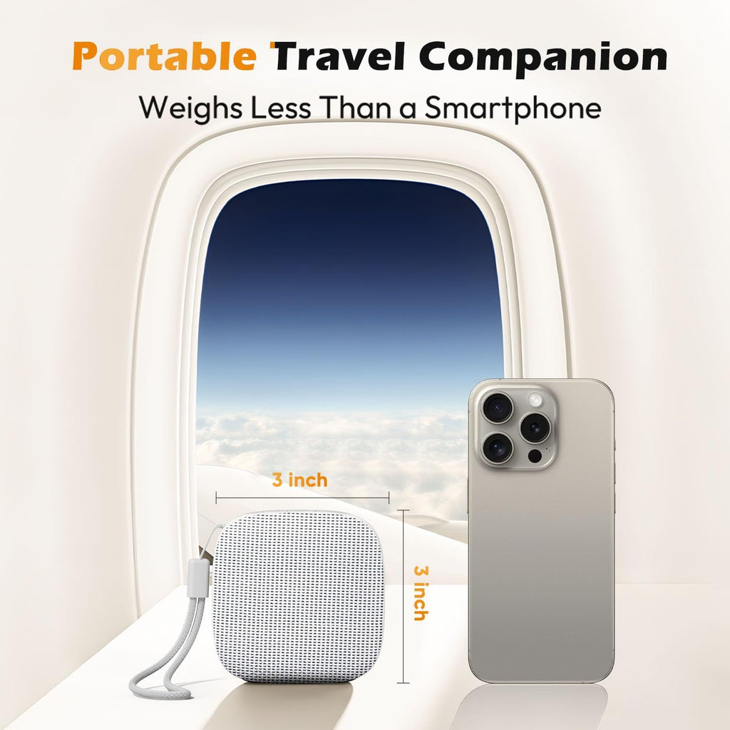Skiennix Portable Sound Machine - 52-Hour Lasting White Noise Device with 21 Non-Looping Sounds | Ideal for Travel & Sleep (White)