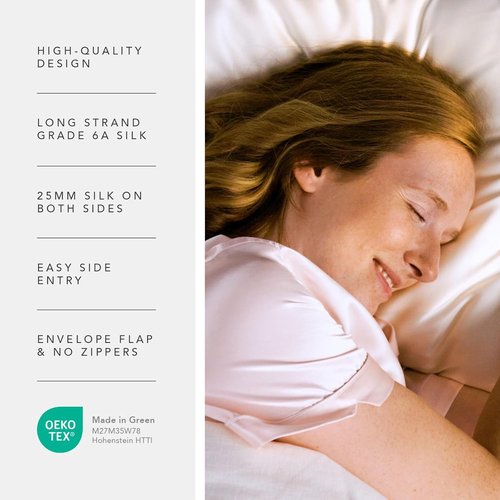 Fishers Finery 100% Pure Mulberry Silk Pillowcase Set - Luxurious White King Size (2 Pack)