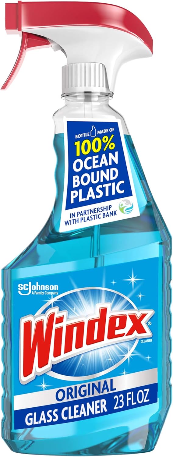 Windex Glass Cleaner Spray - Original Blue Formula for Streak-Free Shine | 23 Fl Oz