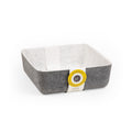Three by Three Seattle felt·like·it!™ Small Cubby Storage Bin Set of 3 with Dividers – Eco-Friendly Recycled Felt Bins for Home & Office Organization, Charcoal