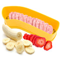 Extra Large Fruit Slicer Banana Cutter, Strawberry Slicer, Cucumber, Speed for Egg Cheese Butter Cutter Hot Dog Grape, Strawberry Cutter kitchen(Yellow)