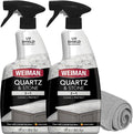 Weiman Quartz Countertop Cleaner - UV Protection for Clean & Shiny Stone Surfaces | 24 Ounce, 2 Pack with Microfiber Towel