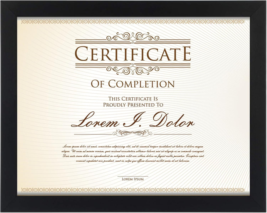 RUN HELIX 8.5x11 Picture Frame - Elegant Document & Diploma Display for Wall or Tabletop, Black