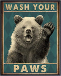 Kids Bathroom Wall Art by Bear | Funny Restroom Sign & Decor | 8x10 Unframed Print