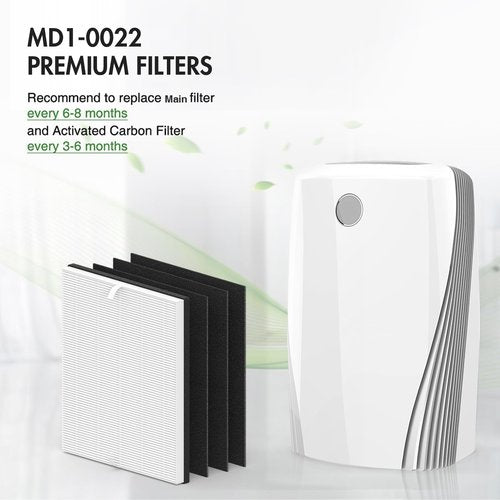 MD1-0022 Air Purifier Filter for Vornado AC300/AC350/AC500/AC550 & PCO200/PCO300/PCO375DC/PCO500 Series | Includes 2x Filters + 4x Activated Carbon Filters