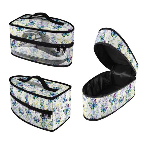 Rchsmod Butterfly Print Steam Iron Case Portable Travel Steamer Carrier Bag with Handle Handheld Iron Storage Case Iron Accessories, Case Only