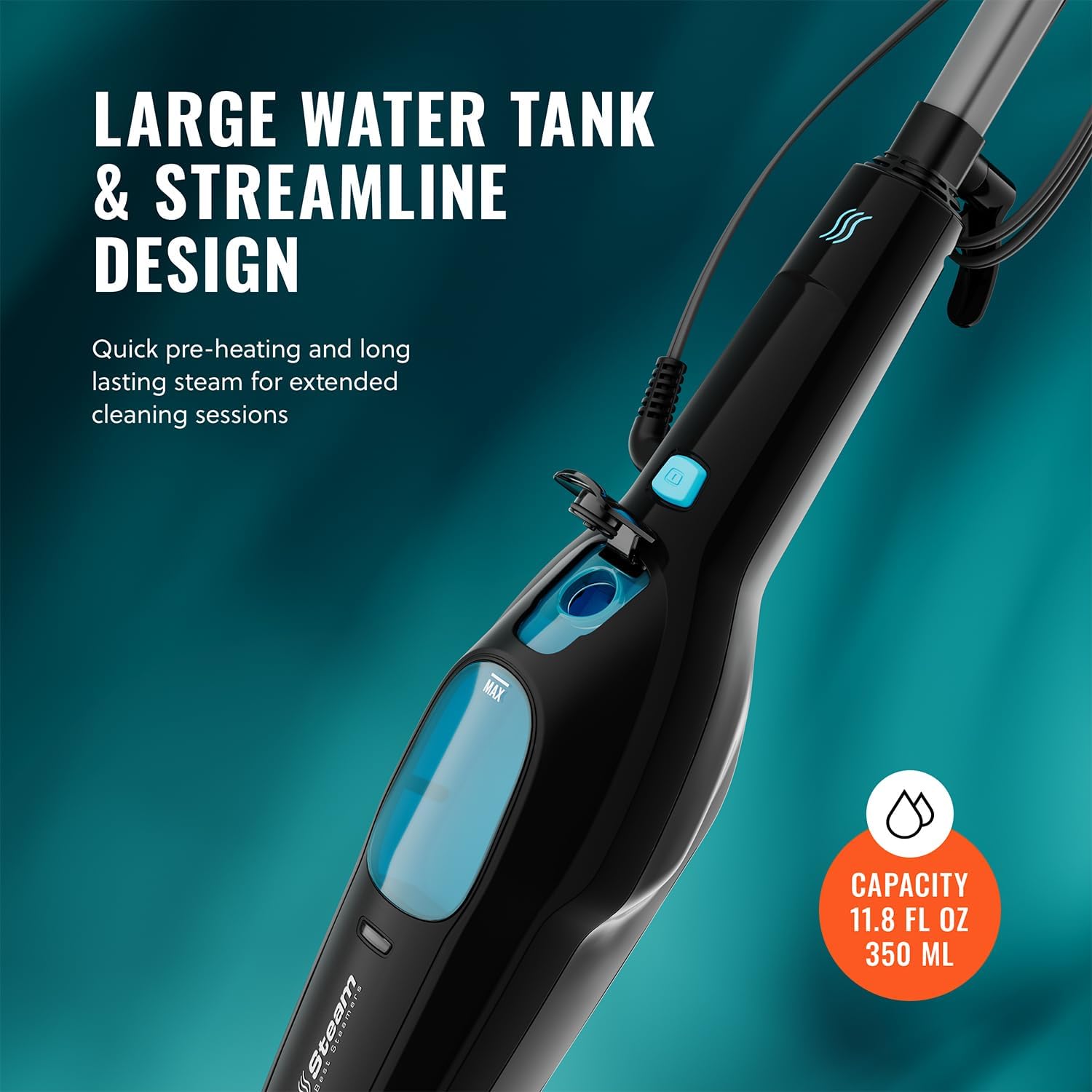 PurSteam Professional Steam Mop - Multi-Surface Floor Cleaner for Hardwood, Tile & Carpet | Fast Heating & Lightweight