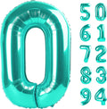 Teal Blue Number Balloon - 40 Inch 0 Balloon for Birthday Decorations | Perfect Teal Party Supplies
