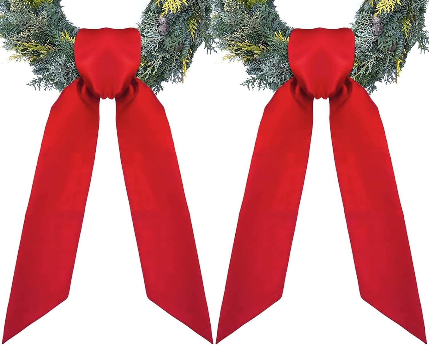 RunNico Front Door Wreath Blank Sash - Red 3.3" W x 52.8" L for Christmas & Halloween Decor