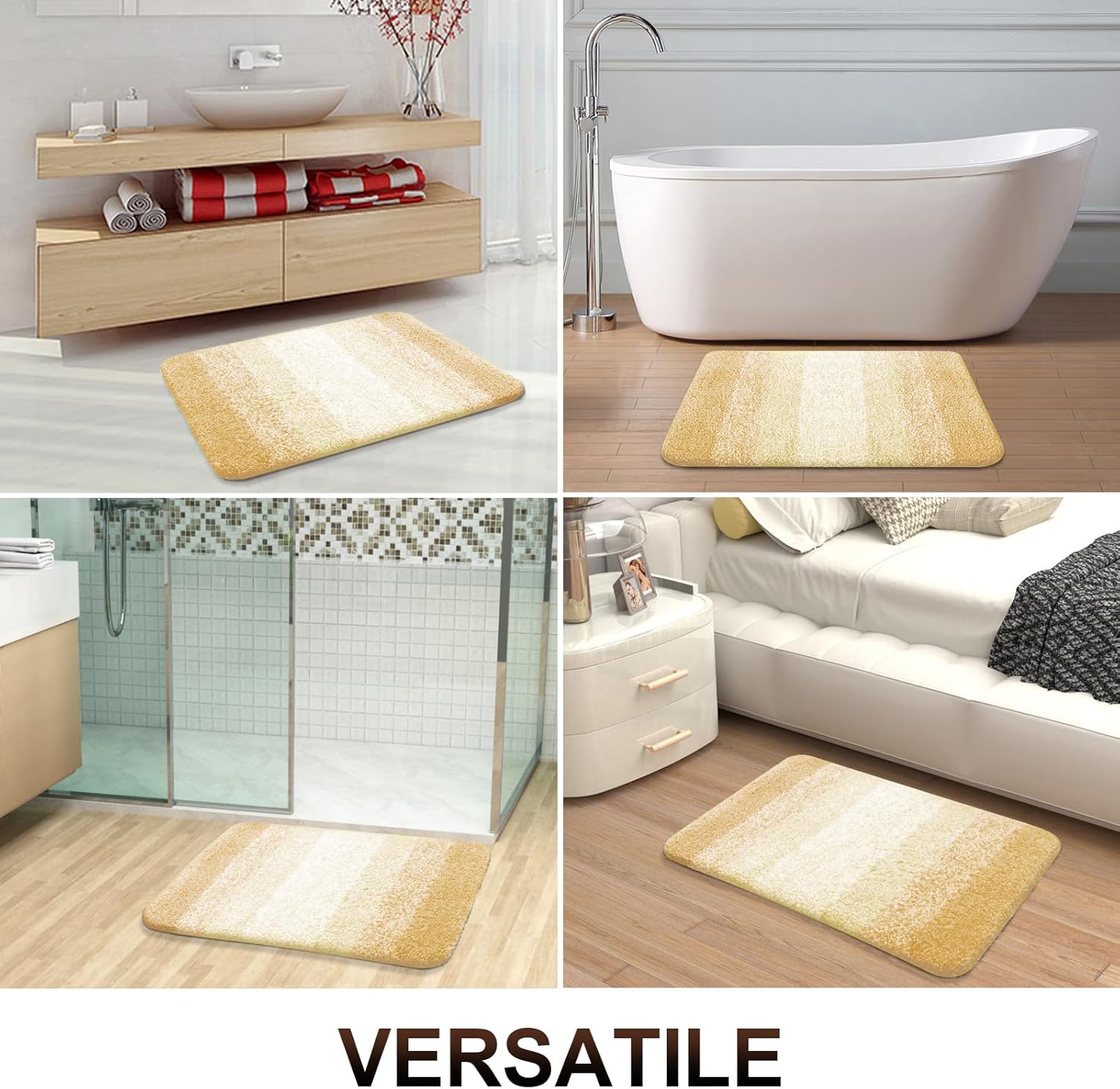 OLANLY Bathroom Runner Rug - Extra Soft Microfiber Mat with Rubber Backing | Quick Dry, Washable, 47x24, Light Yellow