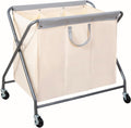 Storage Maniac 160L Collapsible Laundry Hamper - Heavy Duty Rolling Basket with Removable Bag & 3 Sections