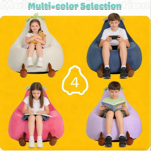 2FT Memory Foam Bean Bag Chair - Ultra Soft Faux Rabbit Fur Round Sofa with Handle & Machine Washable Cover, Comfy Lazy Chair for Kids Teens, Perfect for Reading Gaming in Living Room Bedroom，Magenta
