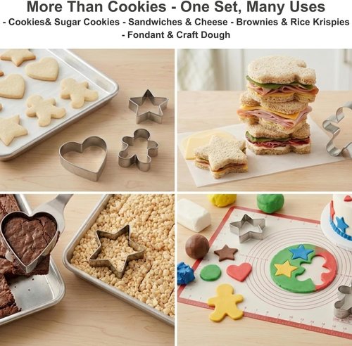 7-Piece Mini Valentines Cookie Cutter Set - 2.0 Inch - Heart, Lips, X & O, Strawberry, Coquette Bow Shapes - Dishwasher Safe Stainless Steel Molds for Wedding, Galentine's, Bridal Shower & Baking