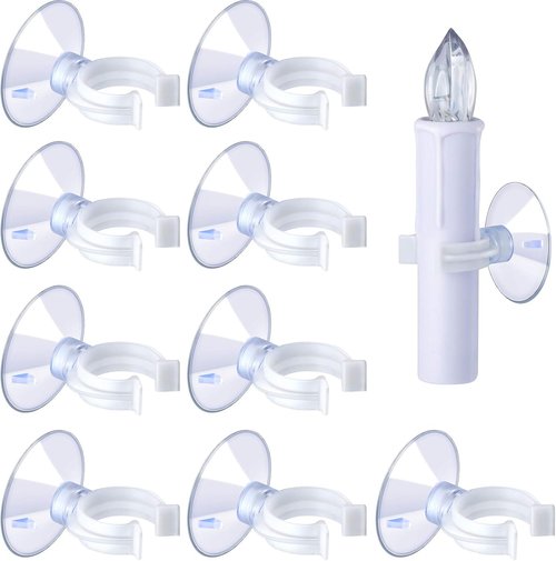 Boao Christmas Candle Suction Cups - 50 Plastic Holders for Window Decoration | Perfect for Weddings & Parties