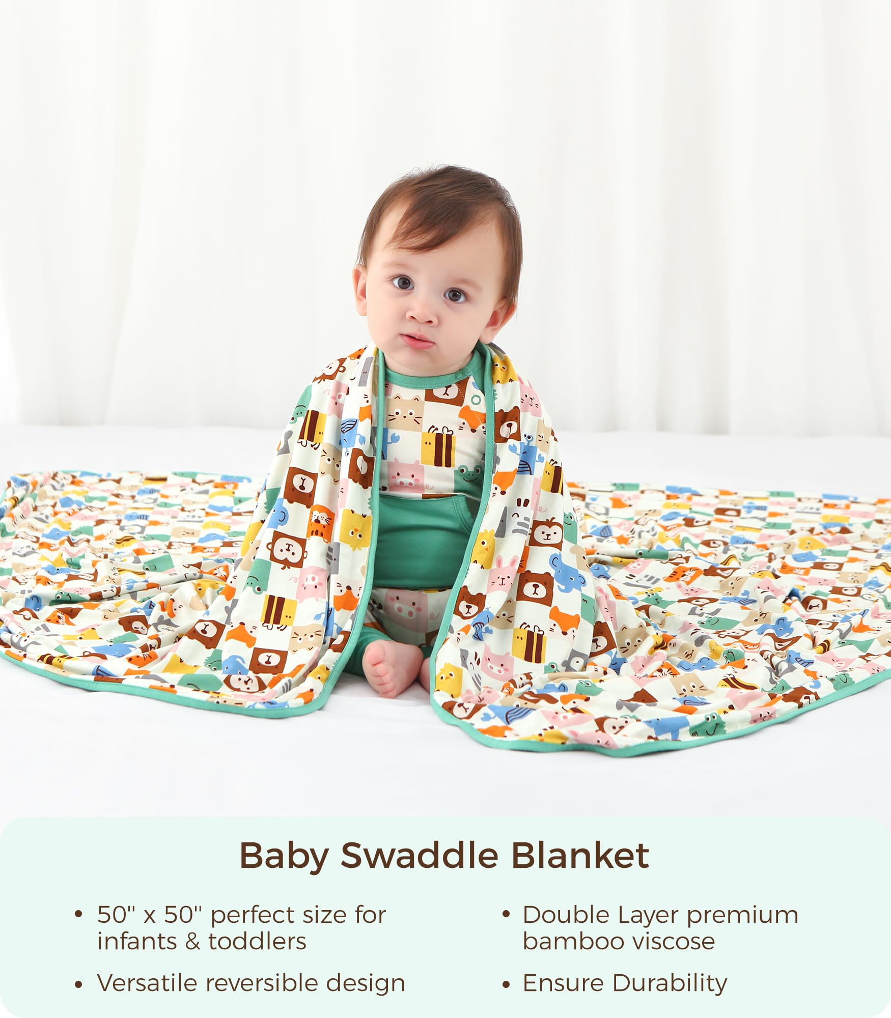 DREAMHALO Premium Baby Blankets, Soft Viscose from Bamboo Blanket for Boys and Girls, Nursery Crib Bedding Quilt for Newborn and Toddler, Cooling for Hot Sleepers 50'' x 50'' Bear