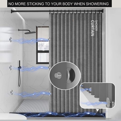 20 Pairs Magnetic Curtain Clips, Curtain Magnets Closure Prevent Light Leaking, Shower Curtain Side Magnets to Keep Shower Liner Closed and Tight to The Wall with 40 Pcs Self-Adhesive Patch