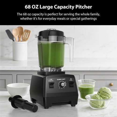 Countertop Blender Pro by [Brand Name] - 2000W High-Speed Blender with 25 Speeds & 68oz Capacity for Smoothies & Food Prep - Black