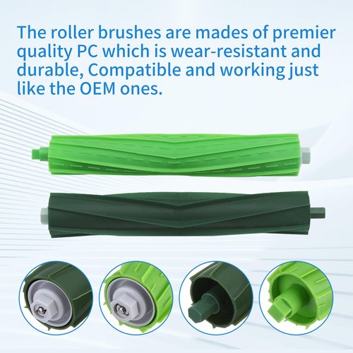 Amyehouse Dual Multi-Surface Rubber Roller Brushes Replacement Parts Compatible with Irobot Roomba I E & J Series I1+ I7 I3+ I4+ I6+ I7+ I8+ J5 J5+ j6 J6+ J7 J7+ J8 J8+ J9+ E5 E6 Vacuum Accessories