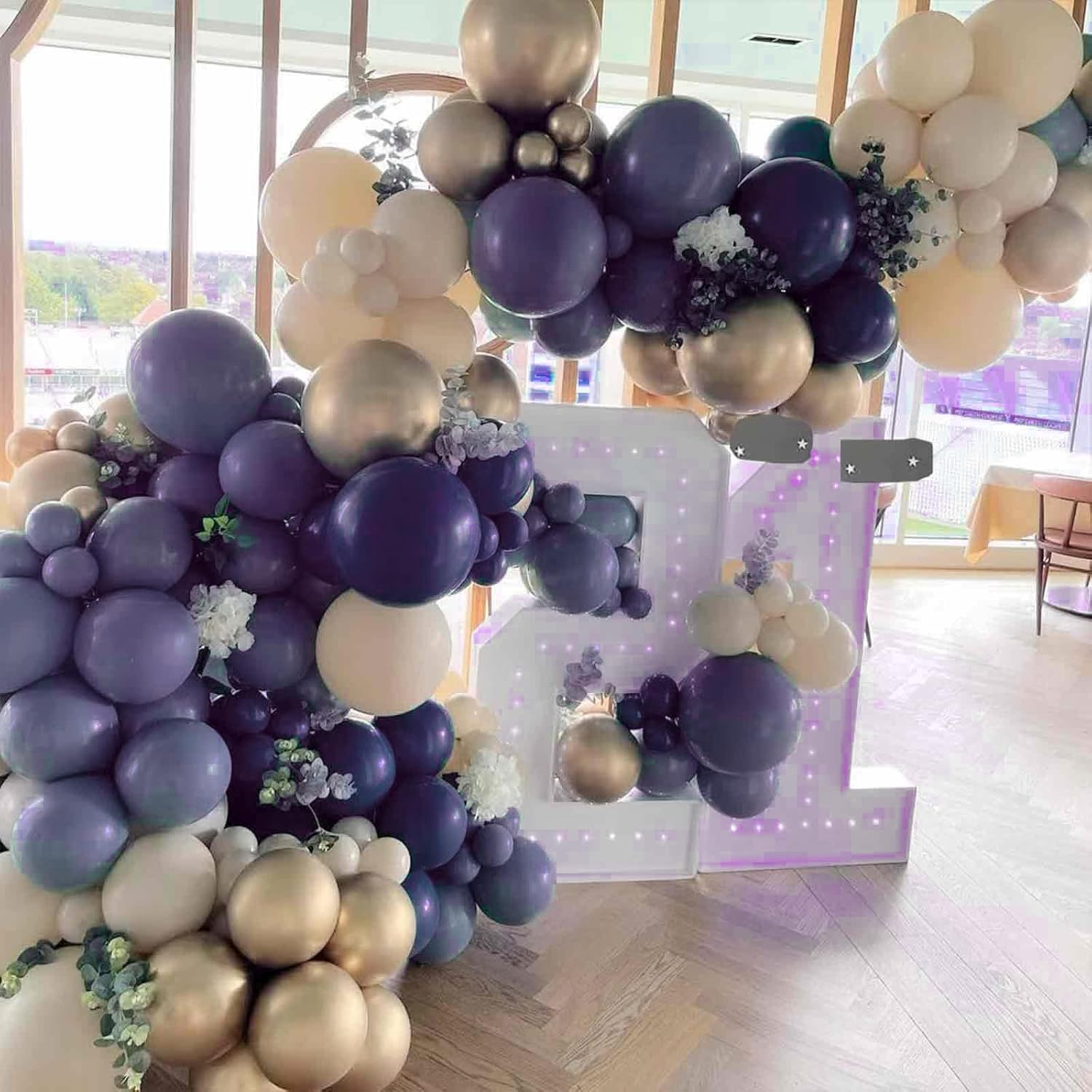 PartyWoo Dusty Blue Balloons - 140-Piece Boho Balloon Arch Kit for Baby Showers & Birthdays | 5-12 Inch Sizes