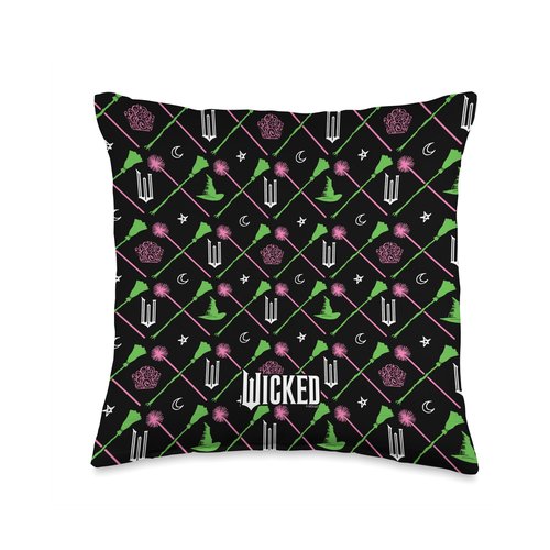 Wicked Broomsticks & Wands All Over Print Throw Pillow