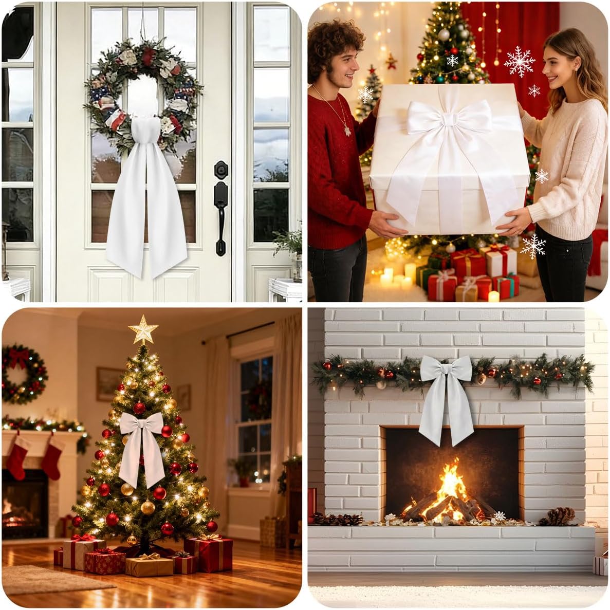 Skiennix Wreath Sash - 2Pcs White Embroidery Blanks for Monogramming | Perfect for Home, Party & Wedding Decor