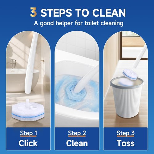 20 Count Toilet Wand Refills Compatible for Clorox, 5X Cleaning Power Toilet Bowl Cleaners & High-Density Disposable Toilet Brush Scrubber - No Falling Apart, Instant Foam Cleaning