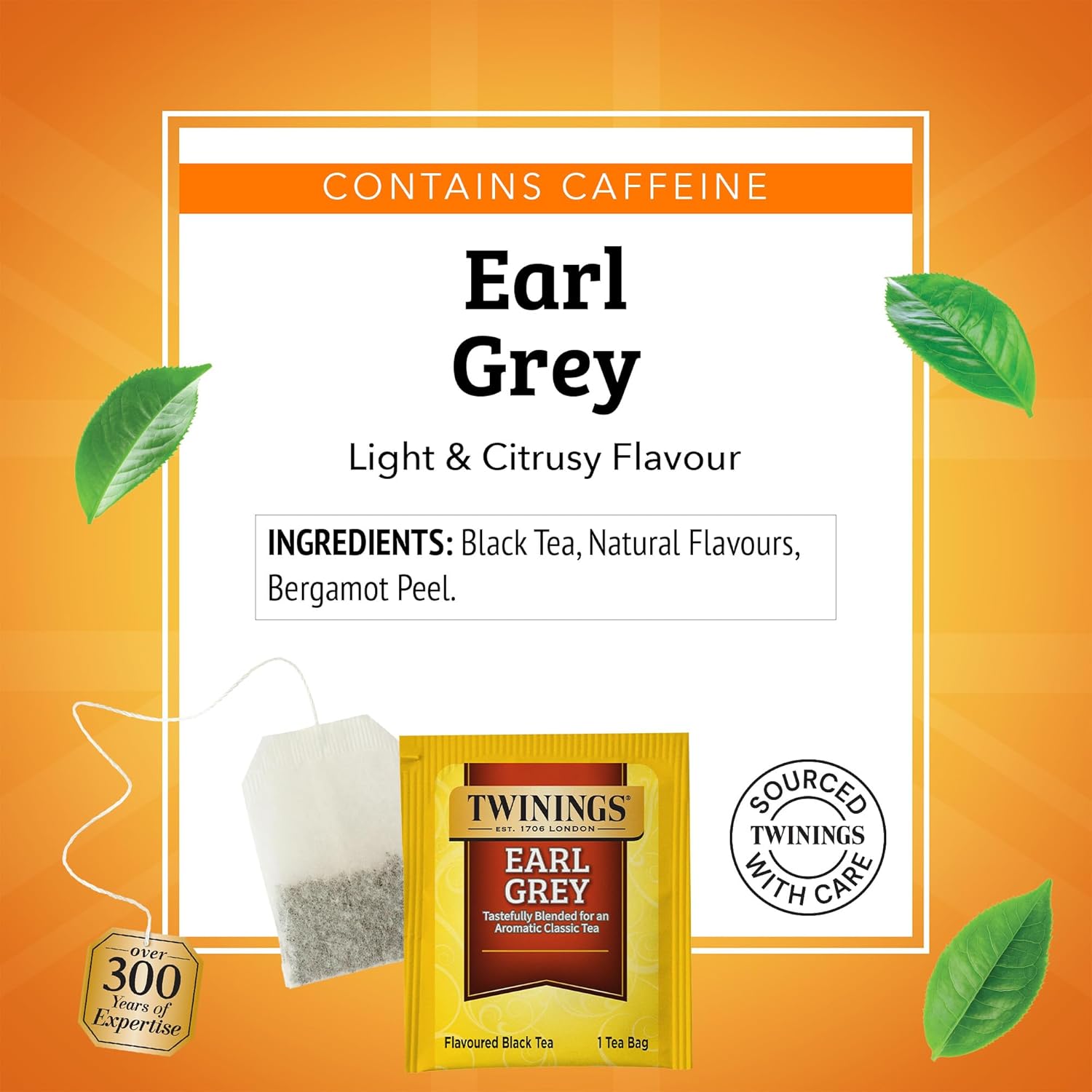 Twinings Earl Grey Black Tea - Individually Wrapped Bags with Citrus & Bergamot Flavor | 20 Count