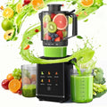 Kismile Cold Press Juicer Machine with 5 Modes, ABS Housing & HD Display, 4.5" Wide Feed Chute Slow Juicer for Fruits & Vegetables, Quiet Masticating Juicer Press, Easy to Clean, High Juice Yield