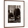 Dreamland 16x20 Picture Frame, USA-Sourced Walnut Wood Photo Frames with HD Tempered Glass, 16 x 20 Wooden Frame Matted to 11 x 14, 16x20 Frames Handcrafted Rounded Corner for Tabletop or Wall Display