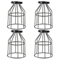 XIDING Farmhouse Vintage Industrial Metal Wire Cage, Old Open Style Lamp Guard Adjustable for Hanging Pendant Lighting, Perfect DIY Lamp Shade Replacement Accessories, Pack of 4.