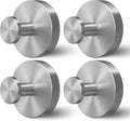 Skiennix Shower Hooks - Removable Suction Cup Hooks for Glass Windows | 4-Pack Silver