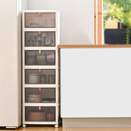 Ergocar Foldable Storage Boxes - Transparent Plastic Organizers with Lid | Stackable, Durable Design for Home & Office