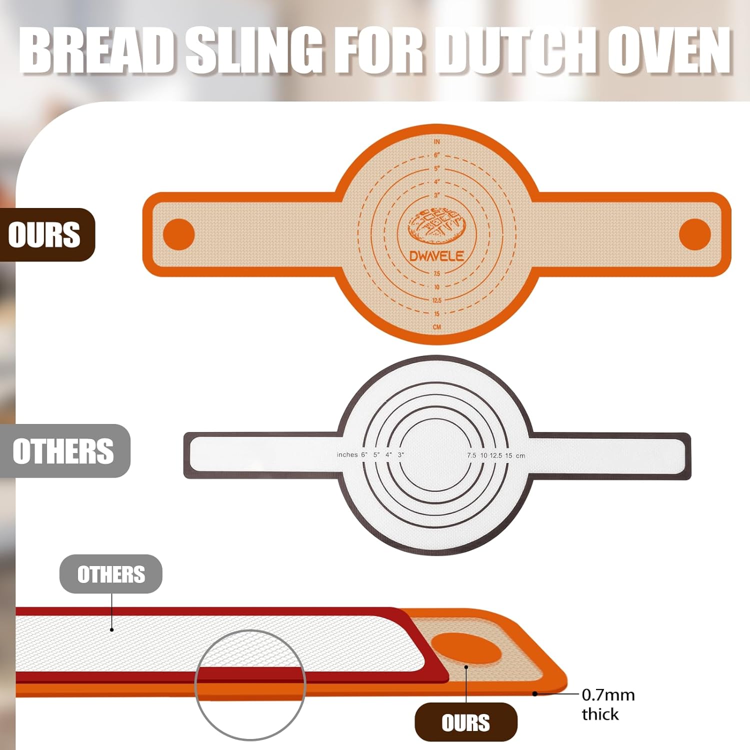 Skiennix Silicone Bread Sling - Non-Stick & Easy to Clean Baking Mat Set | 2 Reusable Sourdough Tools