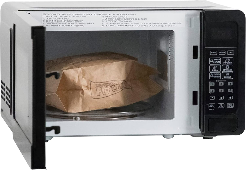 West Bend Microwave Oven - 700-Watt Compact Design with 6 Pre-Set Cooking Settings | 0.7 Cu.Ft., Black